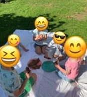 Picknicken in de tuin 