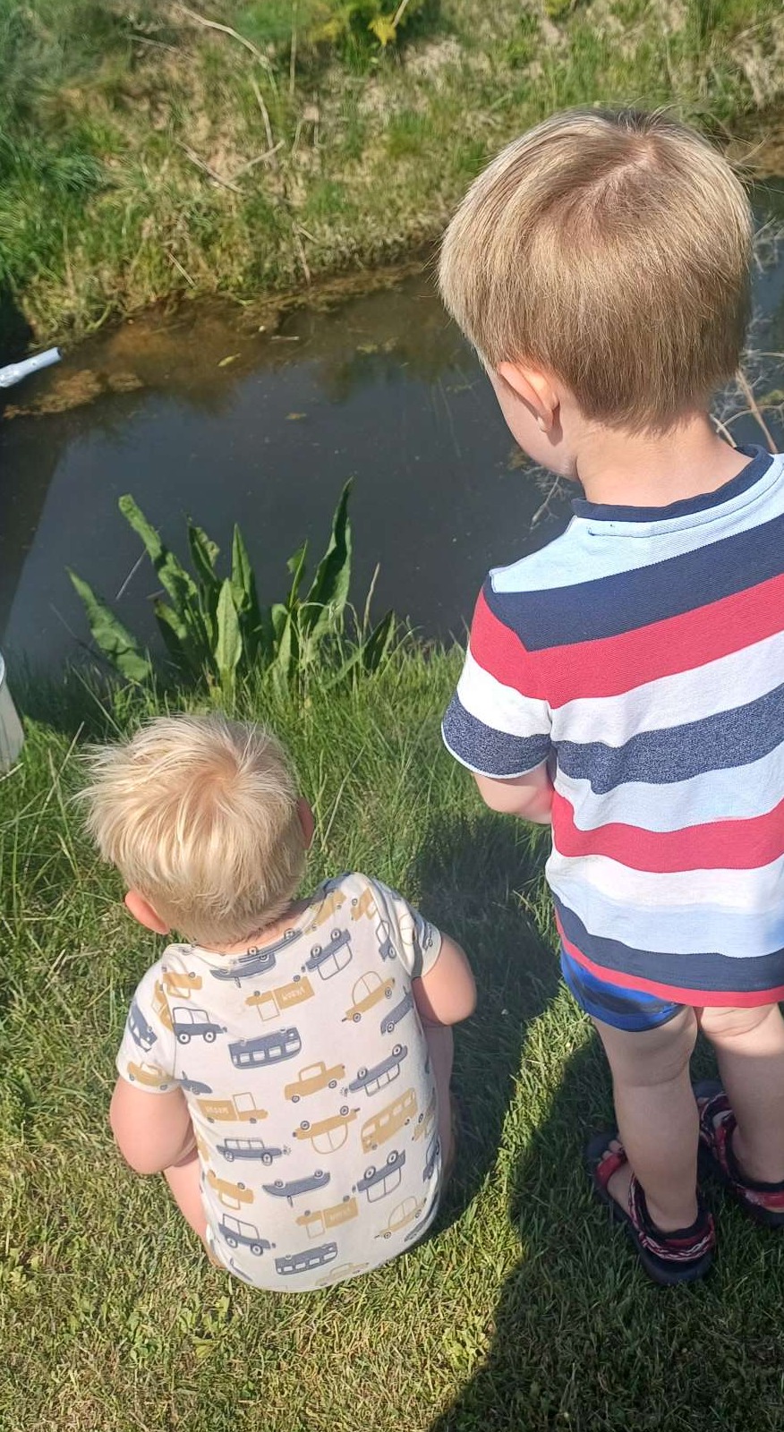 Kikkervisjes vangen :-) we zijn veel bui