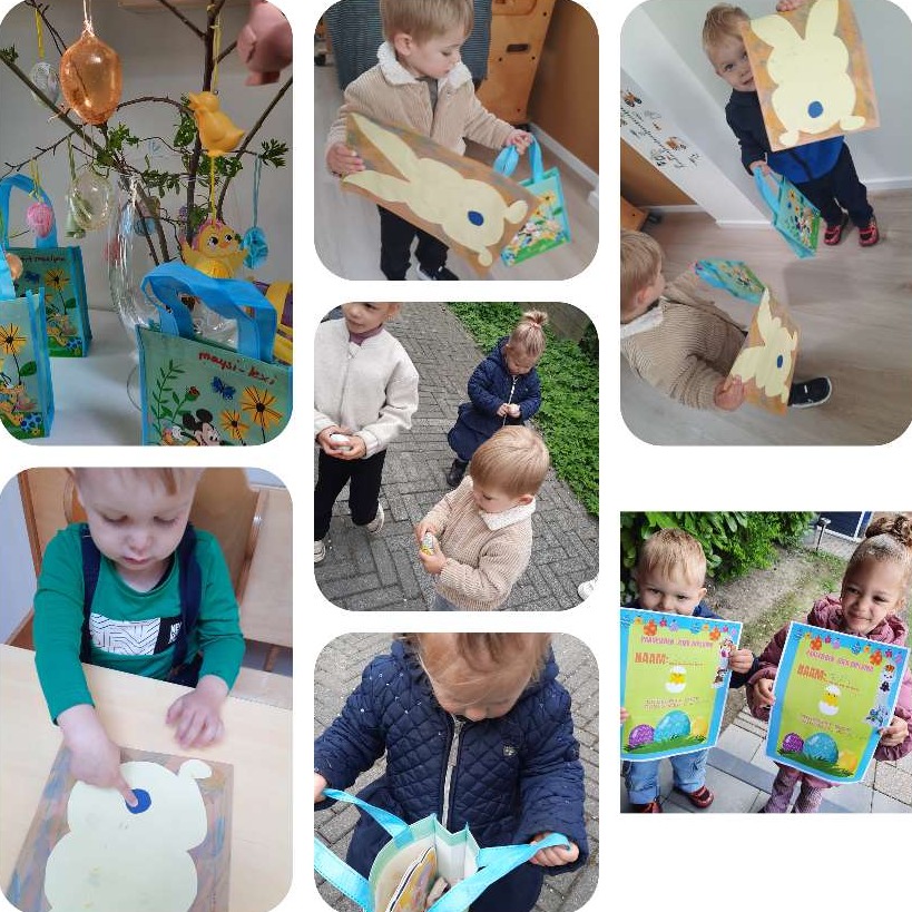 Thema Pasen, diploma eieren zoeken, 